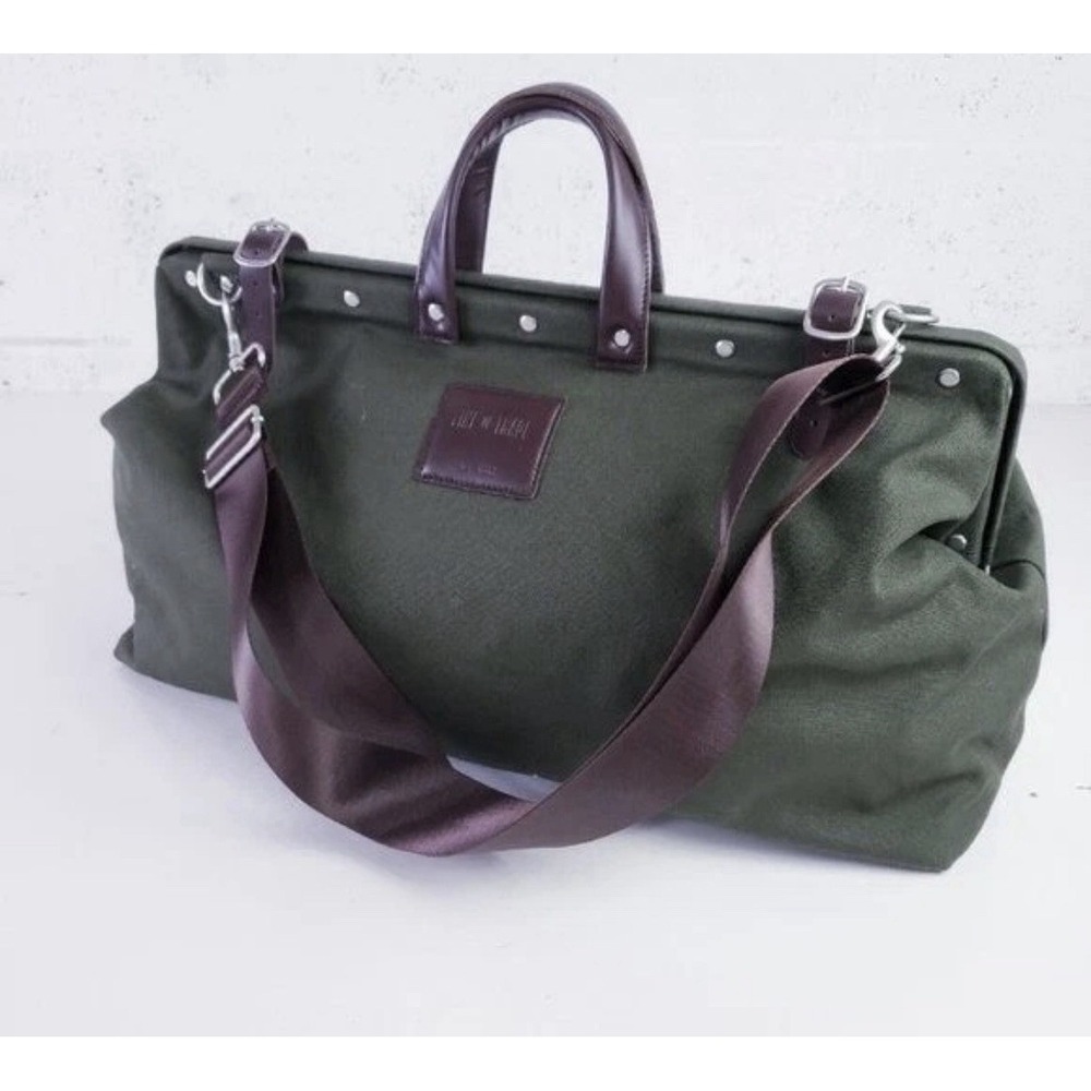 Line Of Trade Canvas Weekender Bag Olive Green Large Travel Laptop Bag New #10